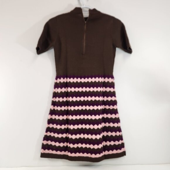 Vintage Taimaru Polyester Mod Dress XS Stretchy - Picture 6 of 11